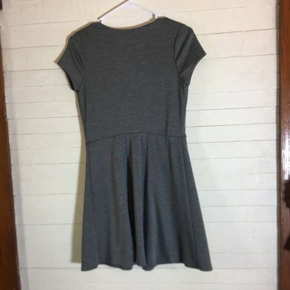 BCX Girl Dress Gray & Black Faux Leather Laser Cut - Picture 7 of 8